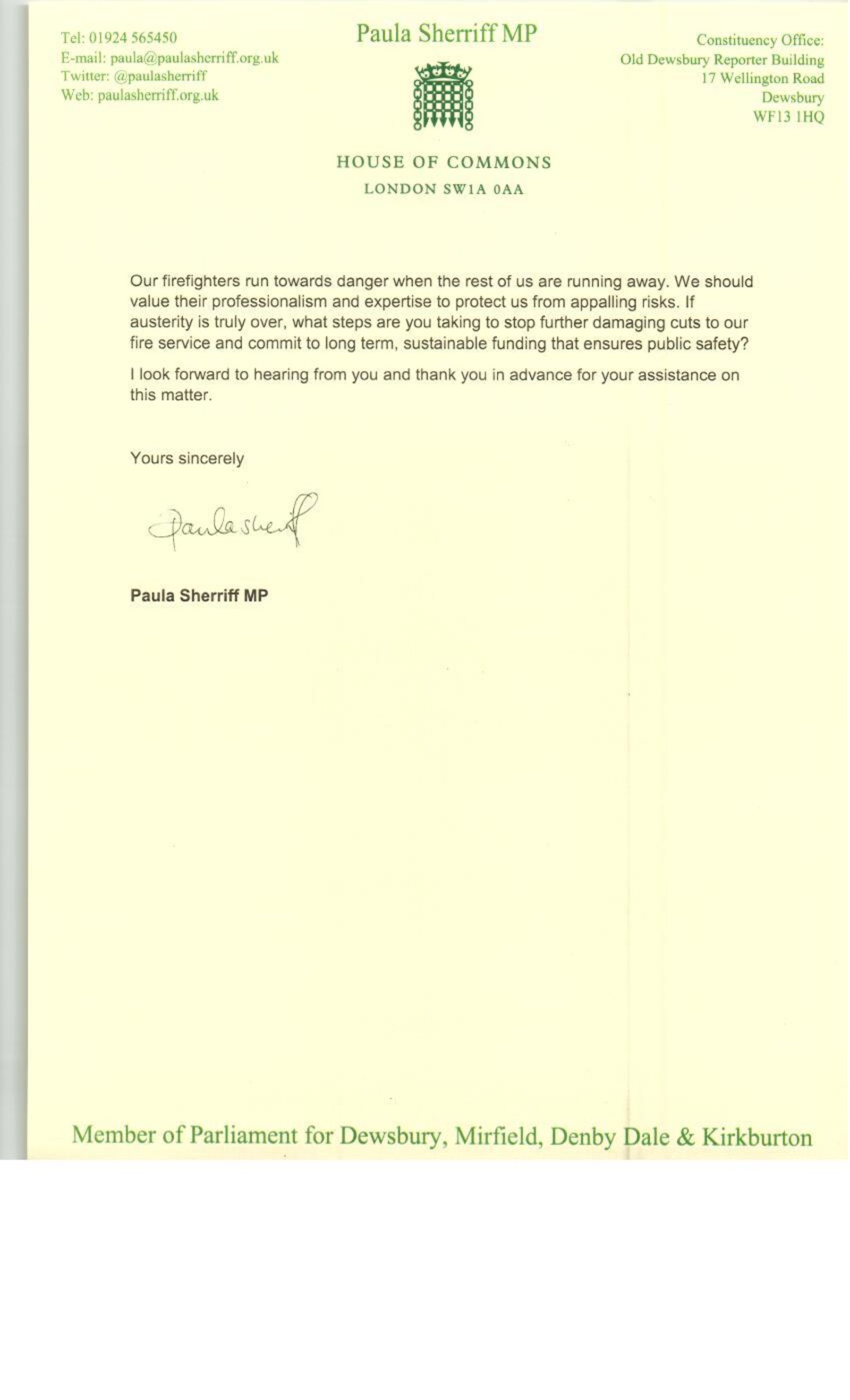 Letter to Nick Hurd MP